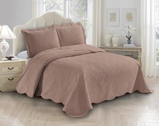 Fancy Linen 3pc Embossed Coverlet Bedspread Set Oversized Bed Cover Solid Floral Bedspread & Bedspread Set price