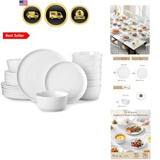 24 Pieces Gourmet Porcelain Dinnerware Sets,  Plates and Bowls Set, High-Fire... Dishes price