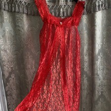 Unbranded red lace babydoll jacket nightgown/ dolly M/L Petticoat price