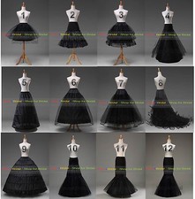 Hot White/Black Bridal Wedding Petticoat Crinoline Underskirt Hoop/Hoopless Petticoat price