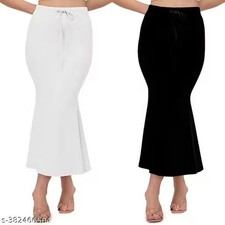 2Pcs Stretchable Saree Shapewear Petticoat For Women Soft Cotton Sari UnderSkirt Petticoat price