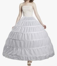 Crinoline Petticoat A-line 6 Hoop Skirt Slips Long Underskirt for Wedding Bridal Petticoat price