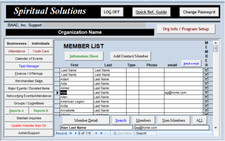 Church database management app named Spiritual Solutions, MS Access Database Religious Software price