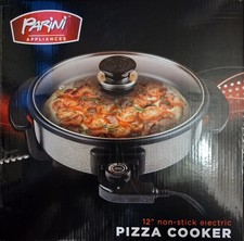 Parini Appliances 12" Non-Stick Electric Pizza Cooker w/Glass Lid - New in Box Pizza Makers price
