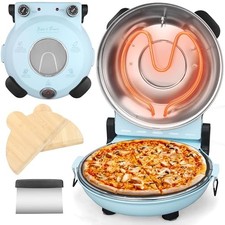 Electric Pizza Oven Indoor Countertop, 12 Inch Maker Machine Pizza Oven (Blue) Pizza Makers price