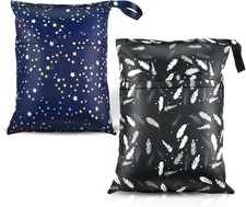 2 Pack Waterproof Wet Dry Bag Reusable Diaper Travel Bag For Baby Clothes Travel Baby Wet Bag price