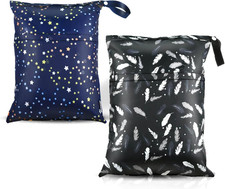 2 Pack Waterproof Wet Dry Bag Reusable Diaper Travel Bag for Baby Clothes Baby Wet Bag price