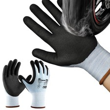 6 Pairs ANSI A2 Cut Resistant Work Gloves with Sandy Nitrile Coating, Heavy D... Unisex Gloves price
