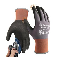 6 Pairs Work Gloves Sandy Nitrile Coated LT5626, Level 6 Abrasion Resistant (... Unisex Gloves price
