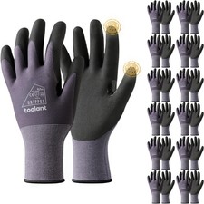6 Pairs Work Gloves MicroFoam Nitrile Coated, 15 Gauge Breathable Nylon with ... Unisex Gloves price