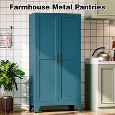 61''H Metal Pantry Storage Cabinet, Adjustable Shelves, For Kitchen, Office,Blue Kitchen Cabinet / Furniture price
