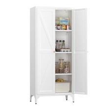 65" H Metal Storage Cabinet with Doors and Shelves, Kitchen Food Pantry Cabinet Kitchen Cabinet / Furniture price
