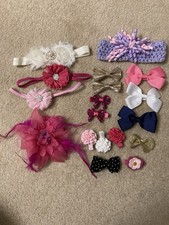 18 Piece Lot of Baby Girl Hair Accessories Headbands, Bows, & Flowers Free Ship Baby Hair Band price