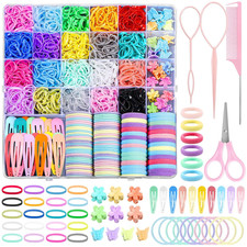 Hair Accessories for Girl, 1543 Pcs Elastic Hair Rubber Bands Set 20 Colors Elas Baby Hair Band price