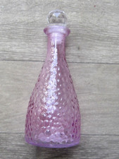 Decorative Hammered Beautiful Purple Glass Bottle W/ Stopper 6.875 x 2.625 in. Decorative Bottle price