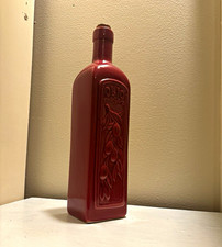 Purple Glass Decorative Bottle, Botanical Embossed Leaf Design w/ Cork Stopper Decorative Bottle price