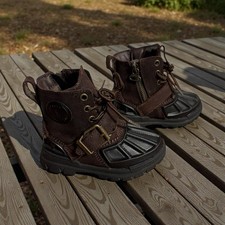 Polo Ralph Lauren Oslo High Dark Brown Black Boot Toddler 7, Unisex Worn Once Boys' Boots price
