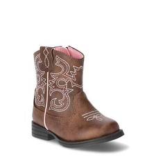 Wonder Nation Toddler Girl's Brown Square Toe Western Cowboy Boots Shoes: 2-11 Baby Boots price