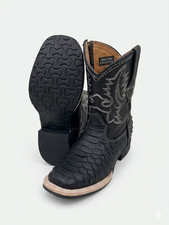 Baby/Toddler and Kids Cowboy Boots Black Nubuck Snake Skin Square Toe Boots Kids Baby Boots price
