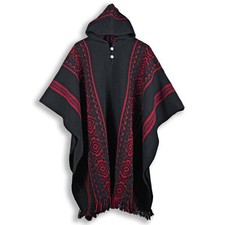LLAMA WOOL MENS WOMANS UNISEX HOODED PONCHO PULLOVER SWEATER JACKET ALL SEASONS Poncho price