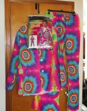 KARNIVAL COSTUMES TIE DYE SUIT, XL, TOP AND TROUSERS, BRIGHT BOLD COLORS! EUC Men's Costume price