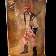 Pirate Halloween Costume Adult One Size Pants/Vest/Bandana New Open Package Men's Costume price