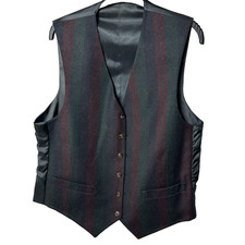 Costume Vest Plaid Stripe Burgundy Green Blue Waistcoat Mens Reversible Cosplay Men's Costume price