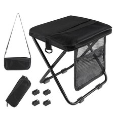 Portable folding stool with dual storage pockets and side pockets Compact adu... Folding Stool price