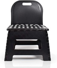 BodyHealt Portable Folding Stool with Back (Black) Folding Stool price