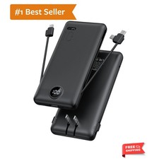 Portable Charger, Power Bank Built-in Cables and AC Wall Plug | USB C Portabl... Outlet-Display Mobile Phones price