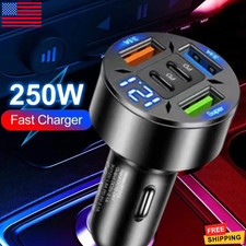 5-Port Fast Car Charger with Voltmeter Display for All Smartphones Outlet-Display Mobile Phones price