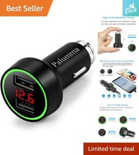 Smart Dual USB Car Charger 24W - 12V Outlet with LCD Display & Safety Features Outlet-Display Mobile Phones price