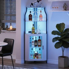 Corner Bar Cabinet With Wine Rack Glass Holder Bar Cabinet for Liquor Storage Wine Cabinets price