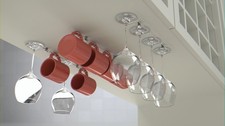 Wine Glass Rack - Coffee Cup Rack - Holds 12 - Easy Install Wine Cabinets price