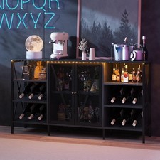Wine Bar Cabinet with LED Light, Modern Liquor Cabinet Station with Wine Rack Wine Cabinets price