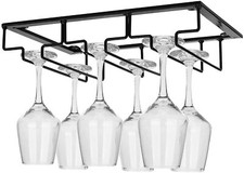 3 Rows Under Cabinet Stemware Wine Glass Holder Glasses for Bar Kitchen Black Wine Cabinets price