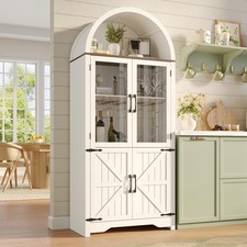72in Arched Wine Cabinet Glass Door Wine Rack Liquor Cabinet Coffee Bar Kitchen Wine Cabinets price