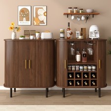 28" Fluted Wine Bar Cabinet with 8-Grid Wine Rack, 5-Level Adjustable Shelves Wine Cabinets price