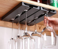2 Pack Wine Glass Holder under Shelf or Cabinet Punch-Free Wine Glass Rack Plast Wine Cabinets price