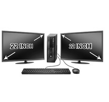 hp Desktop PC Computer Quad Core 8GB DUAL 22 LCD Monitor WIFI Windows 10 Pro Desktop Computer price