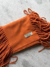 Burberry 100% Cashmere Double Fringe Orange  Scarf Women's Neck Warmer price
