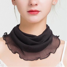 Women 100% Silk Sun Protection  Elastic Print Neck Scarf Headscarf Neck Warmer 1 Women's Neck Warmer price