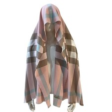 Burberry Women Check Wool Scarf Shawl Quartz Pink Bow Pink Scotland Authentic Women's Neck Warmer price