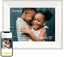 Aura Frames  12" HD Wifi Aspen Matted Ink Digital Photo Frame, White Digital Photo Frames price