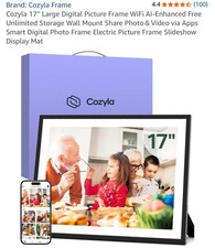 Cozyla 17'' Large Digital Picture Frame WiFi AI-Enhanced Free Unlimited Storage Digital Photo Frames price