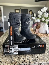 Kids Moose Racing Boots Kids Size 10 Solid Black Boots With White Lettering Unisex Kids' Booties price
