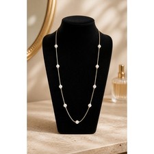 Long Faux Pearl Gold Tone Necklace Pearl Necklace price