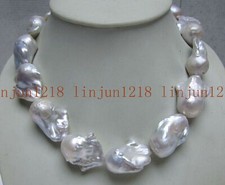 16-28" 15-25mm Huge South Baroque White keshi Pearl Necklace AAA Pearl Necklace price