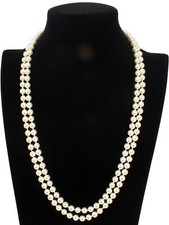 Super Long 30 Inch Hand Made Shell Pearl Necklace UNISEX Lobster Clasp Pearl Necklace price