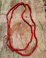 Red Beaded Necklace Strand, Ball/Bead Chain, No Main or Secondary Stone Pearl Necklace price